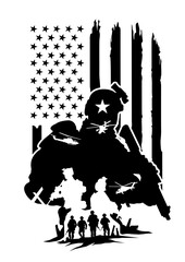 US Combat Soldier Scene svg | Battle War Zone Cutfile | Military Stencil | Veteran Clipart | USA Army dxf | Patriotic Shirt png| Marine Navy