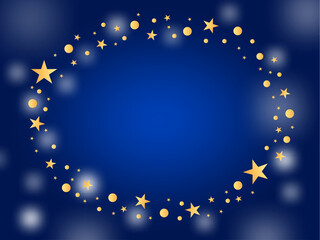 dark blue background with gold stars frame