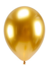 Gold balloon isolated on transparent or white background, png