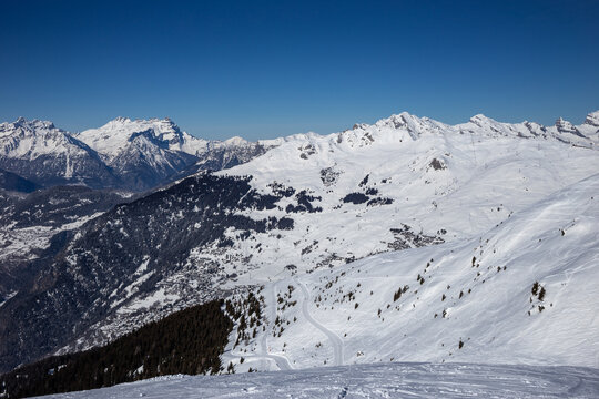 Verbier ski resort during winter 