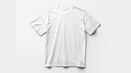 White single t-shirt template for your design, front view, isolated on white background. Made with generative ai