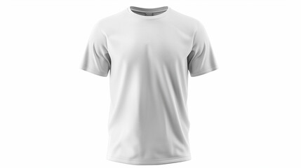 White single t-shirt template for your design, front view, isolated on white background. Made with generative ai
