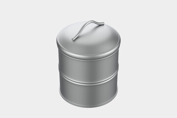 Matte Tea Tin Can Mockup Isolated On White Background. 3d illustration