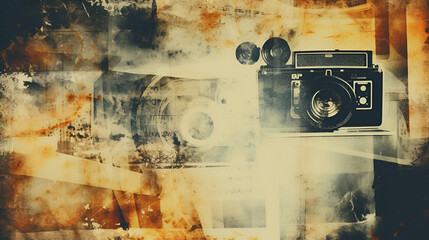grunge film background.Vintage Film Camera Photography,Nostalgic Backgrounds Collectio
