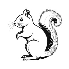Obraz premium Squirrel silhouette vector drawing animal illustration