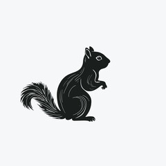 Squirrel silhouette vector drawing animal illustration