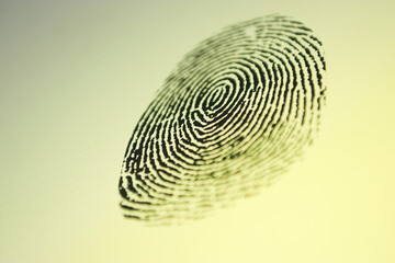 Yellow Background With Black Evidence Fingerprint