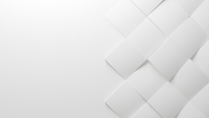 White abstract background with copy space. 3D Illustration