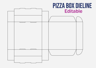 Pizza Box Dieline Template, pizza box dieline ,box design