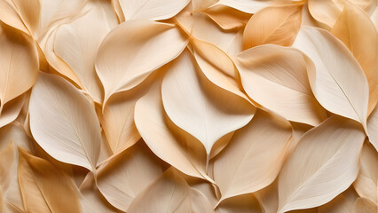 nature abstract of flower petals beige transparent leaves with natural texture as natural background