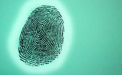 Green Background Evidence Large Fingerprint
