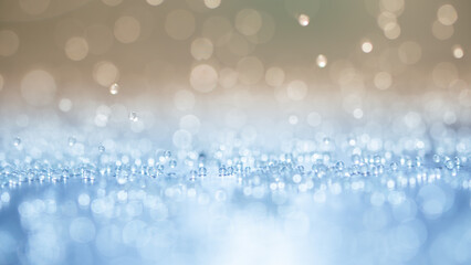 Abstract Blue bokeh defocus glitter blur background.