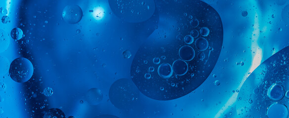 Abstract blue water bubbles background