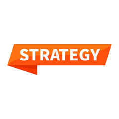 strategy Text In Orange Ribbon Rectangle Shape For Plan Promotion Business Marketing Social Media Information Announcement
