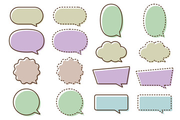 塗りがズレたポップなふきだしセット