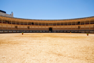 Plaza de Toros, Bullring in Ronda, opened in 1785, one of the oldest and most famous bullfighting...