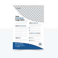 Vector corporate flyer design  multipurpose minimal business card and simple shape template with blue color combinations.
