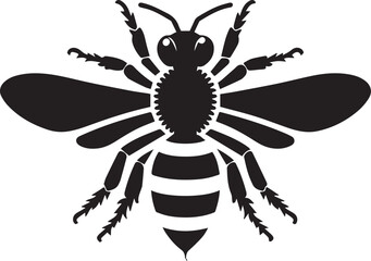silhouette honey bee icon vector