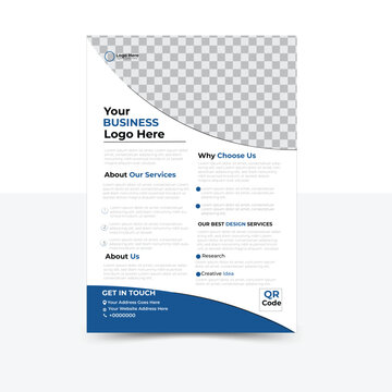 Vector corporate flyer design  multipurpose minimal business card and simple shape template with blue color combinations.
