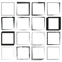 Handdrawn square frame. Vector illustration. EPS 10.
