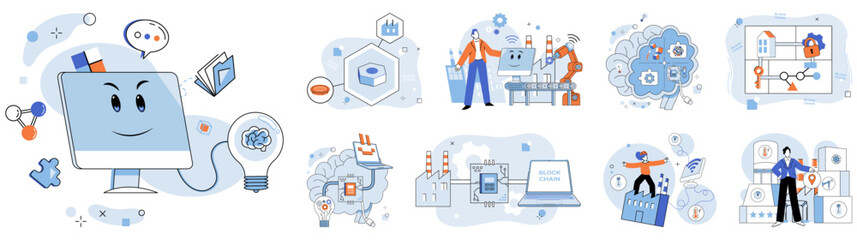 Smart industry vector illustration. In digital ballet innovation, smart industry pirouettes with elegance technology The industrial symphony echoes through network, crescendo smart industry concepts © Dmytro