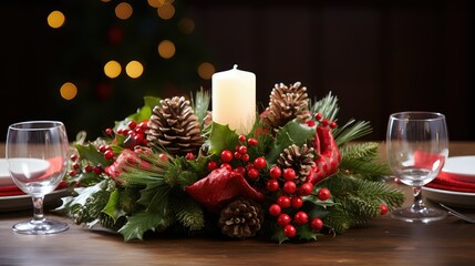 table holiday center piece