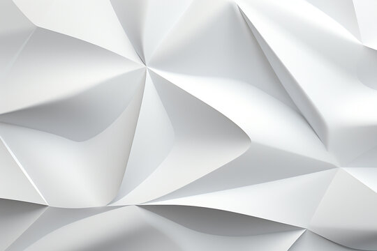 Abstract background of white polygonal origami paper. 3d rendering © Anayat