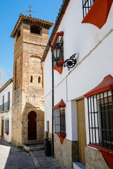 City streets of ronda, Andalusia in Spain. Beautiful white city.