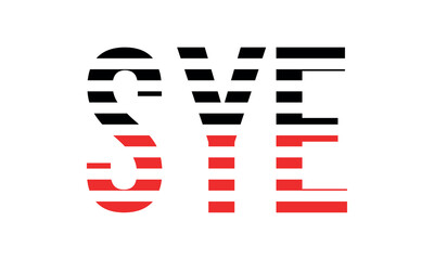 SYE three initial letter iconic line negative space minimal logo design vector template. monogram, abstract, wordmark, business, typography, minimalist, brand, company, flat, modern, unique, simple