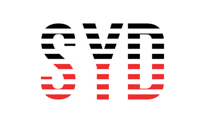 SYD three initial letter iconic line negative space minimal logo design vector template. monogram, abstract, wordmark, business, typography, minimalist, brand, company, flat, modern, unique, simple