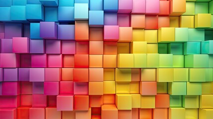 rainbow wooden blocks background