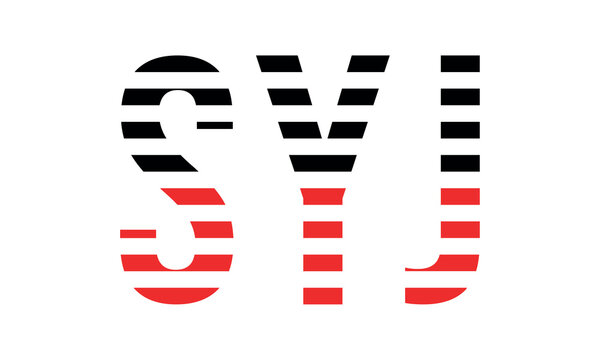 SYJ three initial letter iconic line negative space minimal logo design vector template. monogram, abstract, wordmark, business, typography, minimalist, brand, company, flat, modern, unique, simple