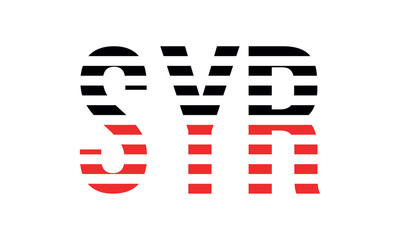 SYR three initial letter iconic line negative space minimal logo design vector template. monogram, abstract, wordmark, business, typography, minimalist, brand, company, flat, modern, unique, simple