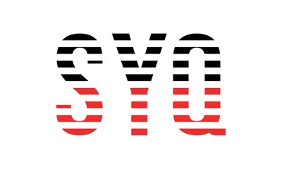 SYQ three initial letter iconic line negative space minimal logo design vector template. monogram, abstract, wordmark, business, typography, minimalist, brand, company, flat, modern, unique, simple