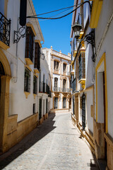 City streets of ronda, Andalusia in Spain. Beautiful white city.