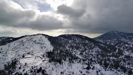 snow covered mountains