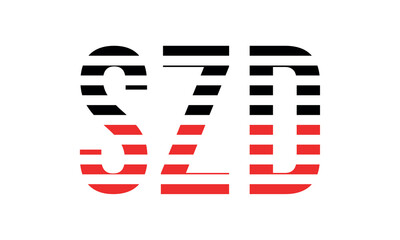 SZD three initial letter iconic line negative space minimal logo design vector template. monogram, abstract, wordmark, business, typography, minimalist, brand, company, flat, modern, unique, simple