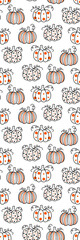 Hand drawn Thanksgiving pumpkins pattern Bookmark