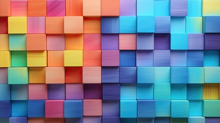 rainbow wooden blocks background
