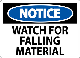 Notice Sign, Watch For Falling Material