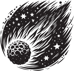 Silhouette of comet