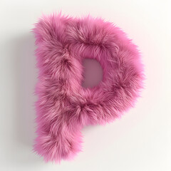 Fototapeta premium letter Z made from a faux pink fur ball