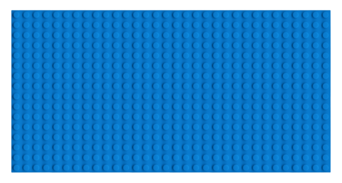 Vintage blue plastic brick long plate isolated. Old toy surface style background.