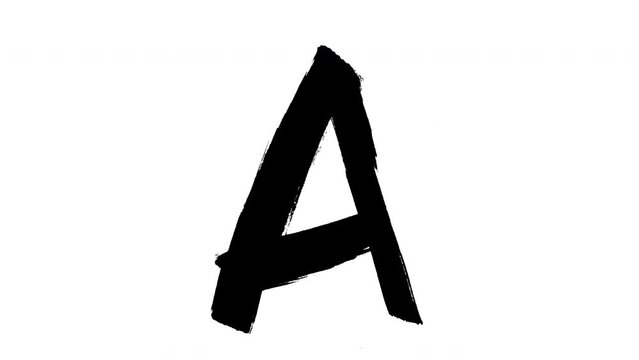 The letter A of english alphabet drawn with a black marker