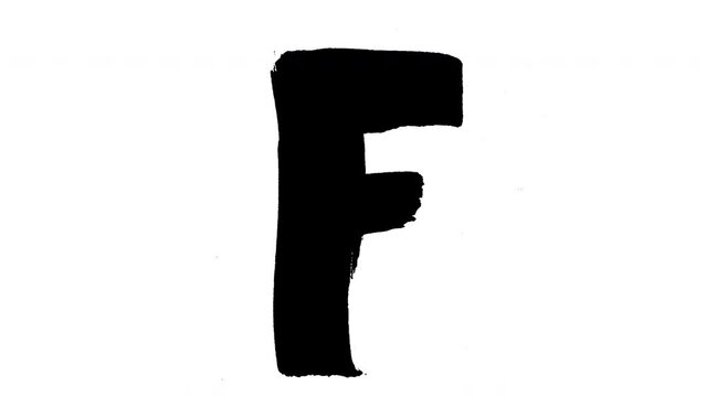 The Letter F of English Alphabet Drawn with a Black Marker