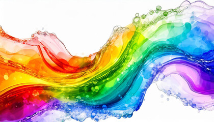 流れる虹色の水,アスペクト比16:9 - obrazy, fototapety, plakaty