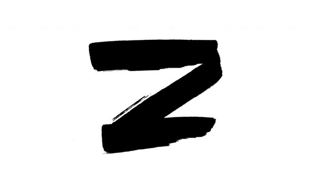 The Letter Z of English Alphabet Drawn with a Black Marker