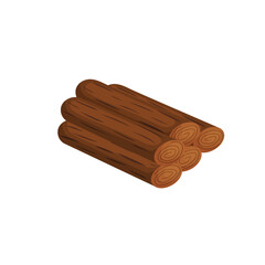 Stack of logs for camping. Firewood icon isolated on white background. Vector illustration