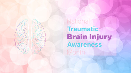 National Traumatic Brain Injury Awareness Month (TBI)  vector design