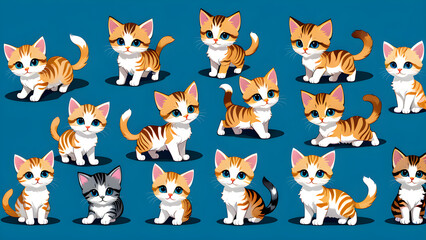 vector collection of cute kitten. set of cats